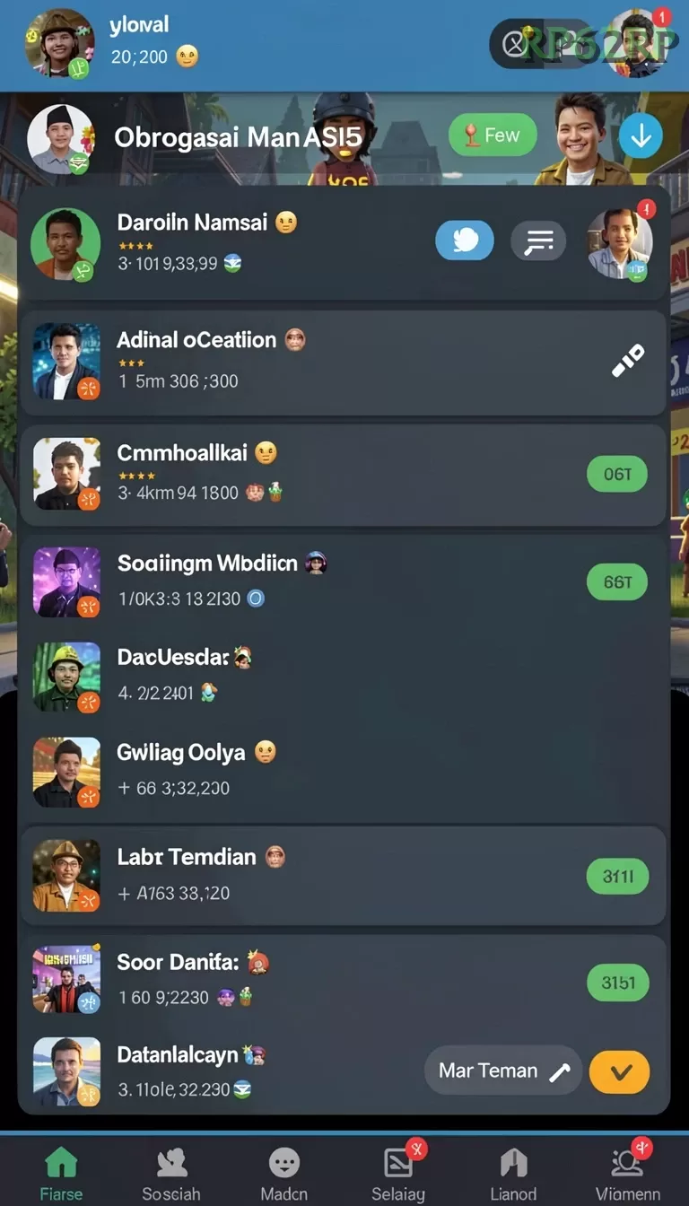 Cuplikan layar AA666 — menu navigasi